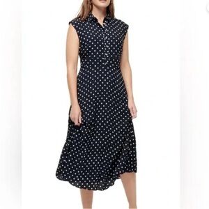 J. Crew Midnight Blue Dress with White Dots